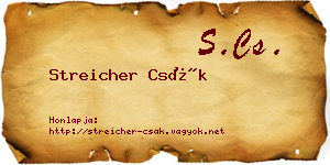 Streicher Csák névjegykártya
